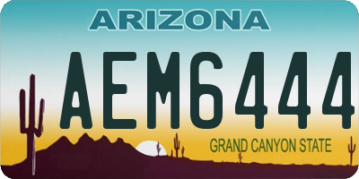 AZ license plate AEM6444