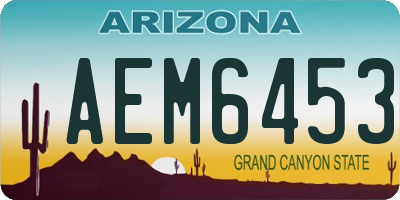 AZ license plate AEM6453