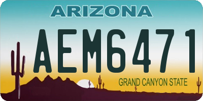 AZ license plate AEM6471