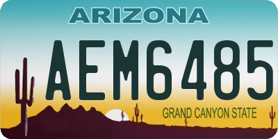 AZ license plate AEM6485