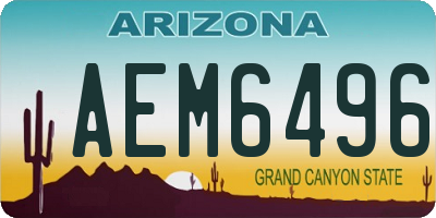 AZ license plate AEM6496