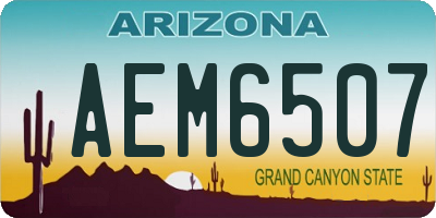 AZ license plate AEM6507
