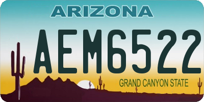 AZ license plate AEM6522
