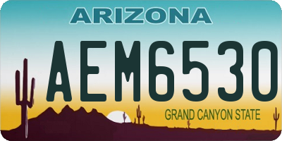 AZ license plate AEM6530