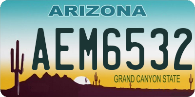 AZ license plate AEM6532