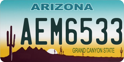 AZ license plate AEM6533