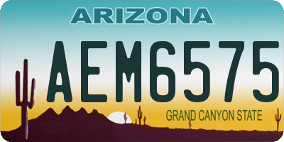 AZ license plate AEM6575