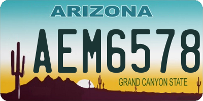 AZ license plate AEM6578