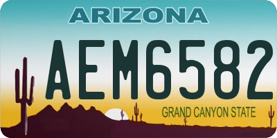 AZ license plate AEM6582