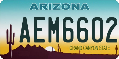 AZ license plate AEM6602
