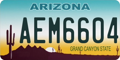 AZ license plate AEM6604