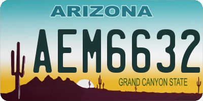 AZ license plate AEM6632