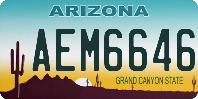 AZ license plate AEM6646