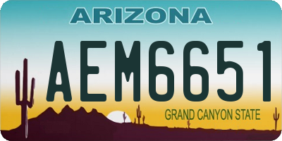 AZ license plate AEM6651