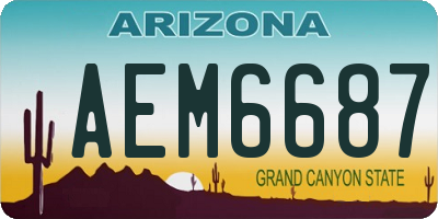 AZ license plate AEM6687