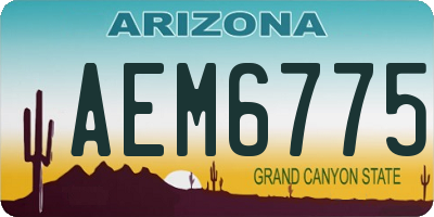 AZ license plate AEM6775