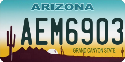 AZ license plate AEM6903