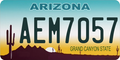 AZ license plate AEM7057