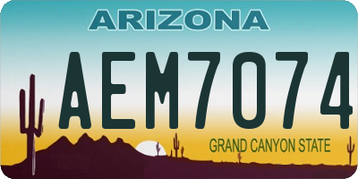 AZ license plate AEM7074