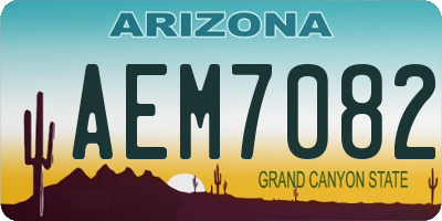 AZ license plate AEM7082
