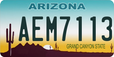 AZ license plate AEM7113