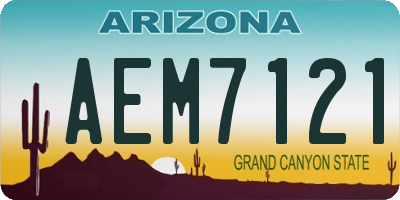 AZ license plate AEM7121