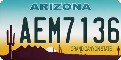 AZ license plate AEM7136