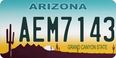 AZ license plate AEM7143
