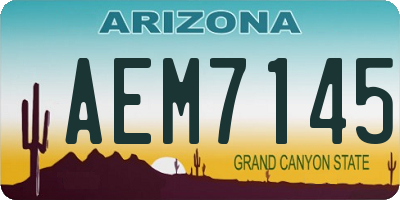 AZ license plate AEM7145