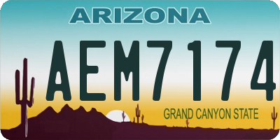 AZ license plate AEM7174