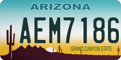 AZ license plate AEM7186