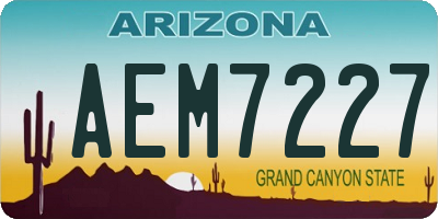 AZ license plate AEM7227