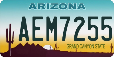 AZ license plate AEM7255