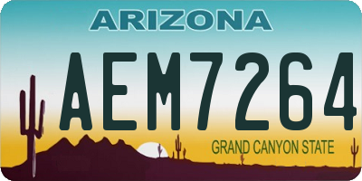AZ license plate AEM7264