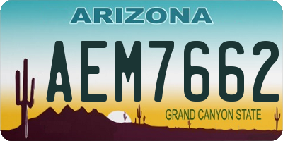 AZ license plate AEM7662