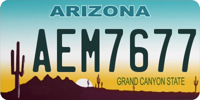 AZ license plate AEM7677