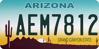 AZ license plate AEM7812