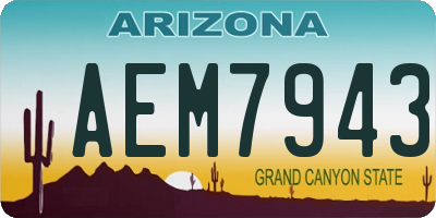 AZ license plate AEM7943