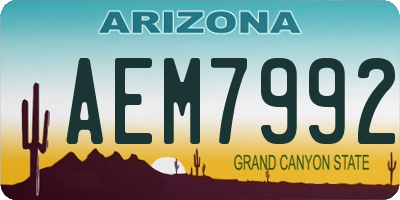 AZ license plate AEM7992