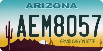 AZ license plate AEM8057