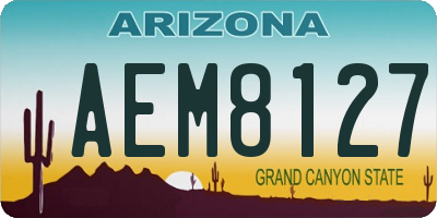 AZ license plate AEM8127