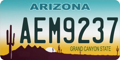 AZ license plate AEM9237