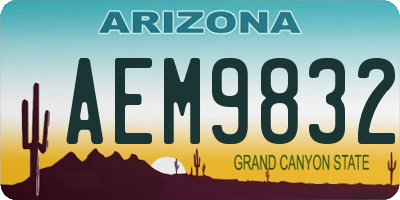 AZ license plate AEM9832
