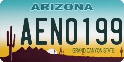 AZ license plate AEN0199