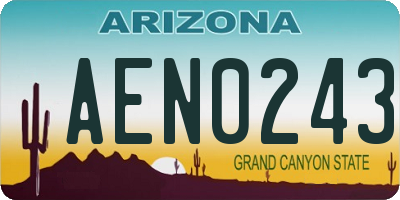 AZ license plate AEN0243