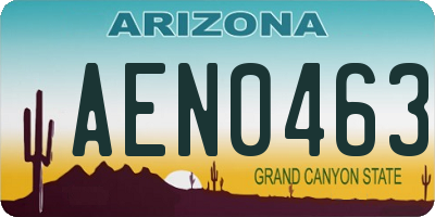 AZ license plate AEN0463