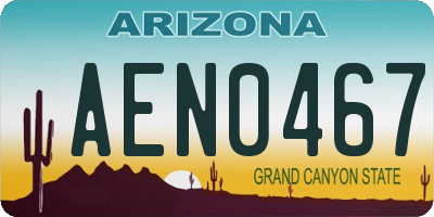 AZ license plate AEN0467