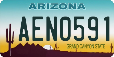 AZ license plate AEN0591