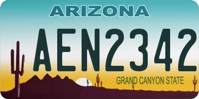 AZ license plate AEN2342