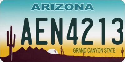AZ license plate AEN4213